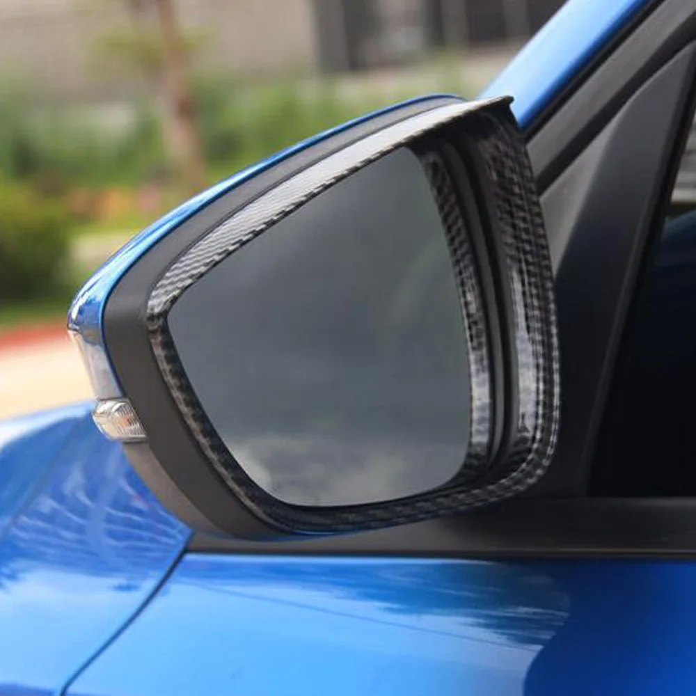 Car Rear Rearview Side Glass Mirror Trim Frame Rain Shield Sun Visor Shade Eyebrow 2pcs For Ford Focus 2019 2020 2021 2022