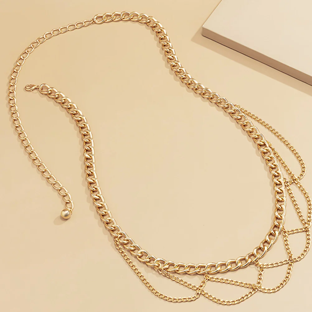 Corpo femminile in metallo a forma di U per donna Catena decorativa in vita per pantaloni Jeans Pantaloni Design con nappe Corpo in vita alla moda