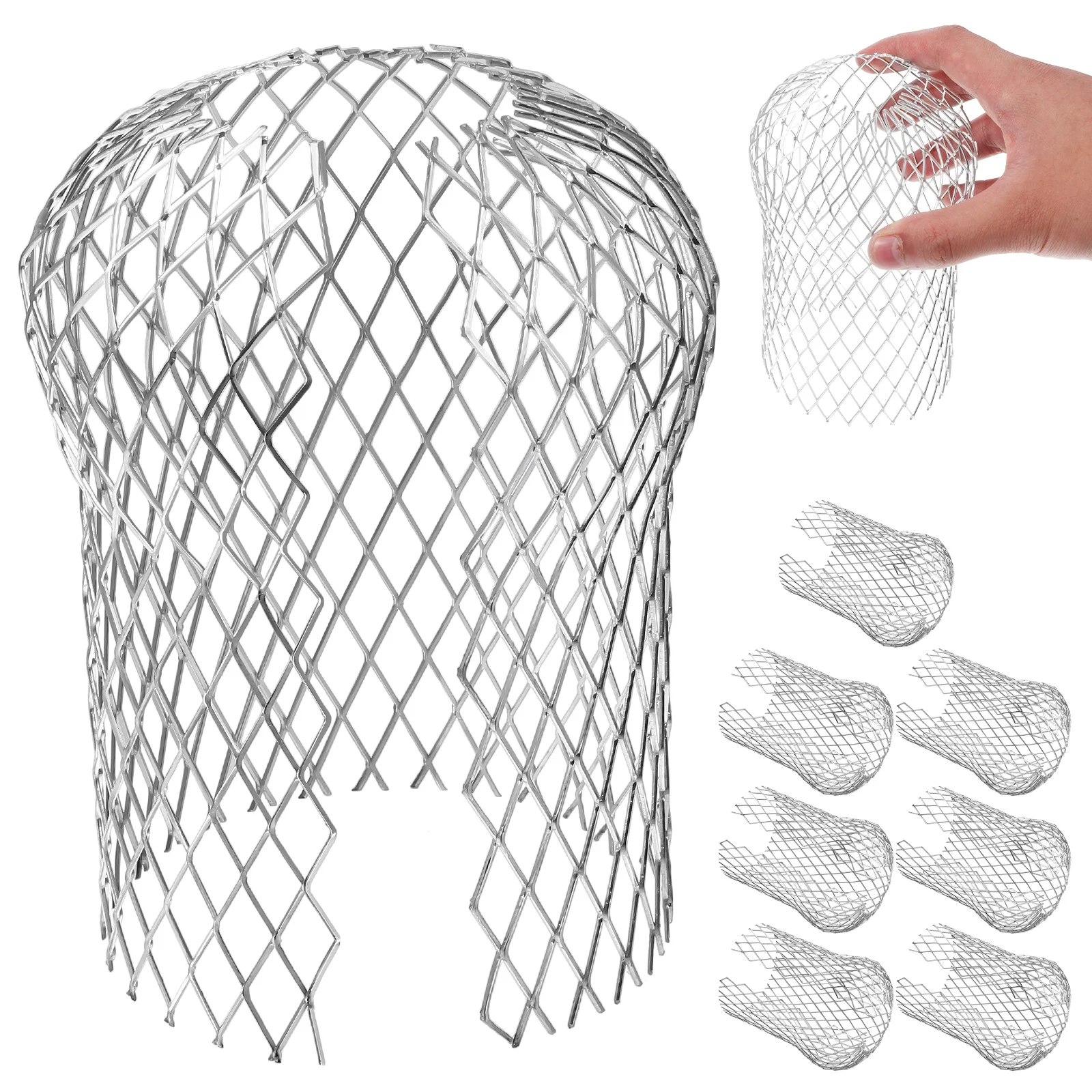 8 Stuks Multifunctionele Bladfilter Roestvrijstalen Dakkappen Schermbescherming Afvoer Aluminium Gootbeschermers Regenpijp