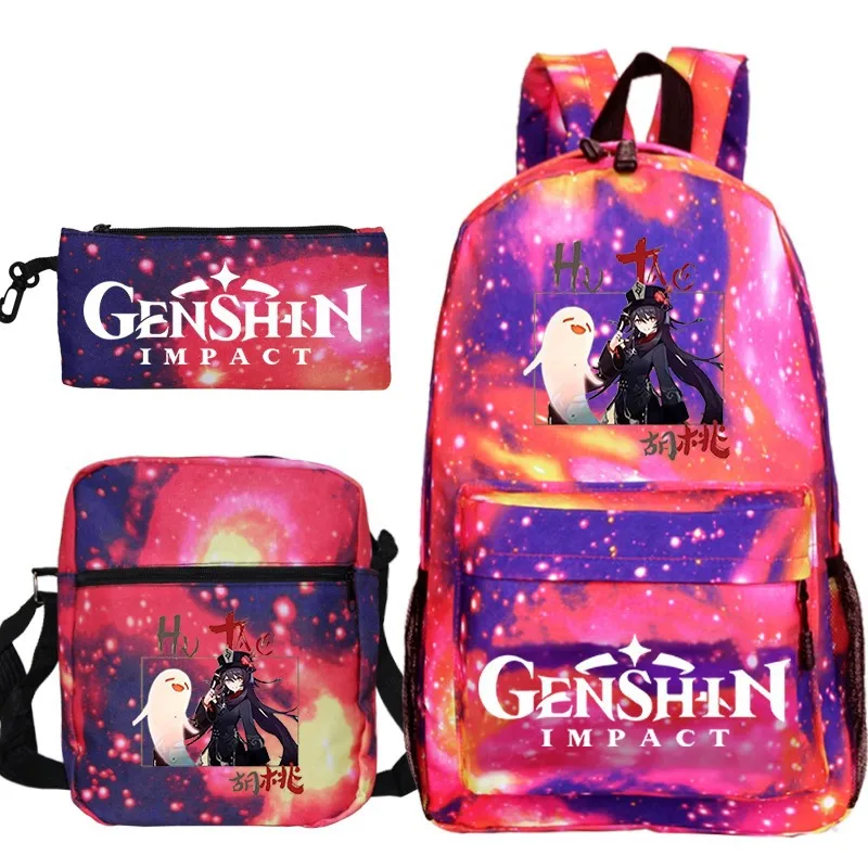 Anime Game Cosplay college bag, Genshin Impact Hutao Cosplay bags, Kawaii Boho school backpack girlfriend boyfriend gift