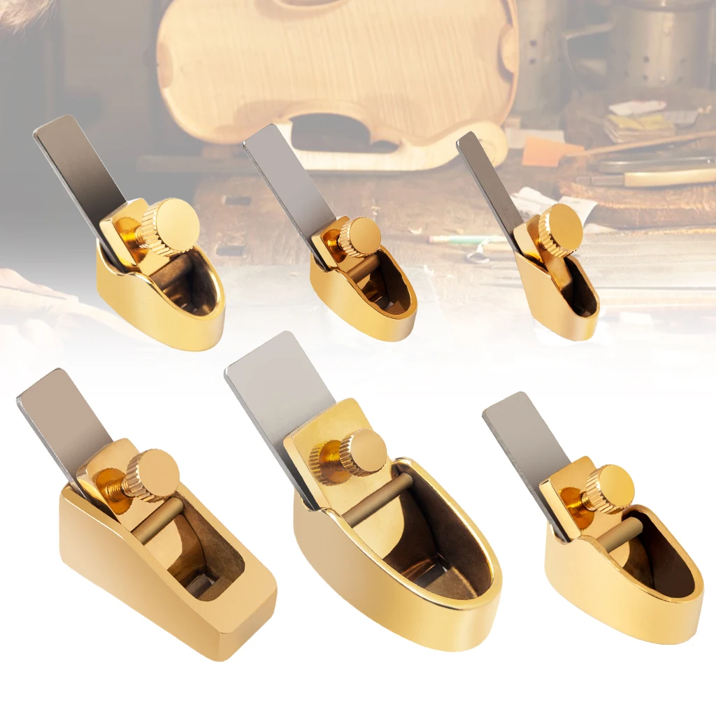 Mini Hand Pure Brass Violin Making Thumb Plane  Luthier  Tool Woodworking   Cutter Curved Flat Bottom