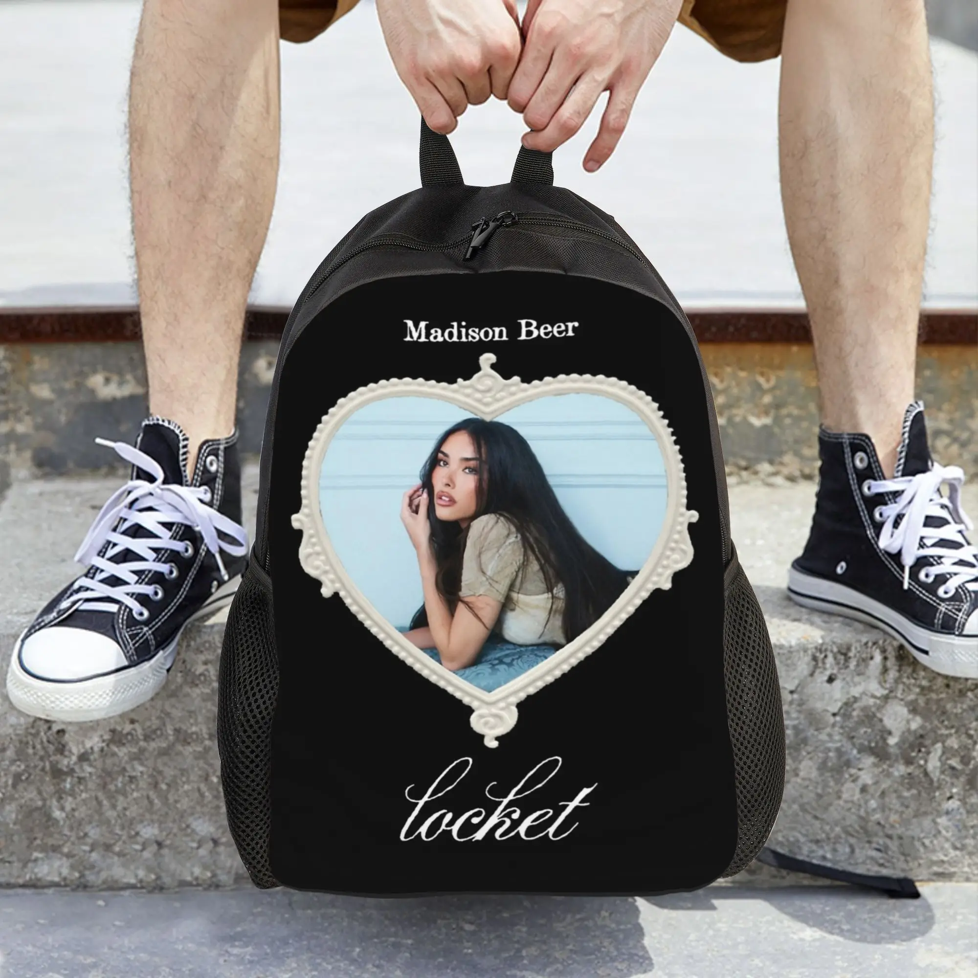 

Женский рюкзак Madison Beer Locket, модный детский школьный рюкзак, рюкзак для ноутбука, дорожная сумка через плечо для мальчиков и девочек