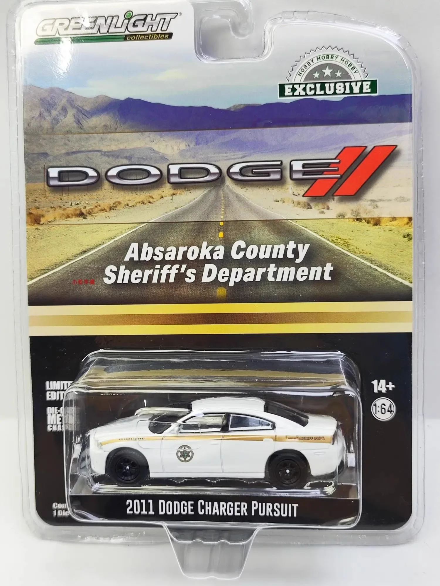 

1:64 2011 Dodge Charger Pursuit- Absaroka County Sheriff's Department Diecast Metal Alloy Model Car Toys For Gift Collection