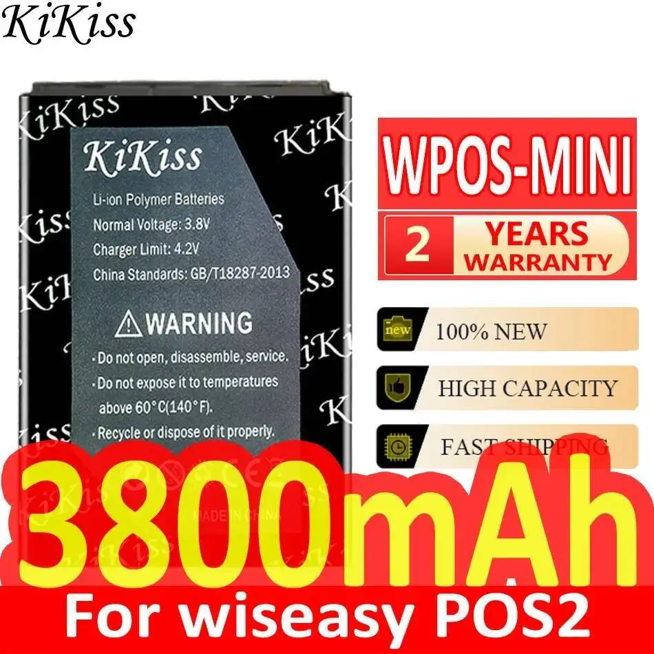 

Pos Terminal Battery High-Efficiency For Wiseasy POS2 2 W-A W-Mini Wpos-Mini 3800Mah