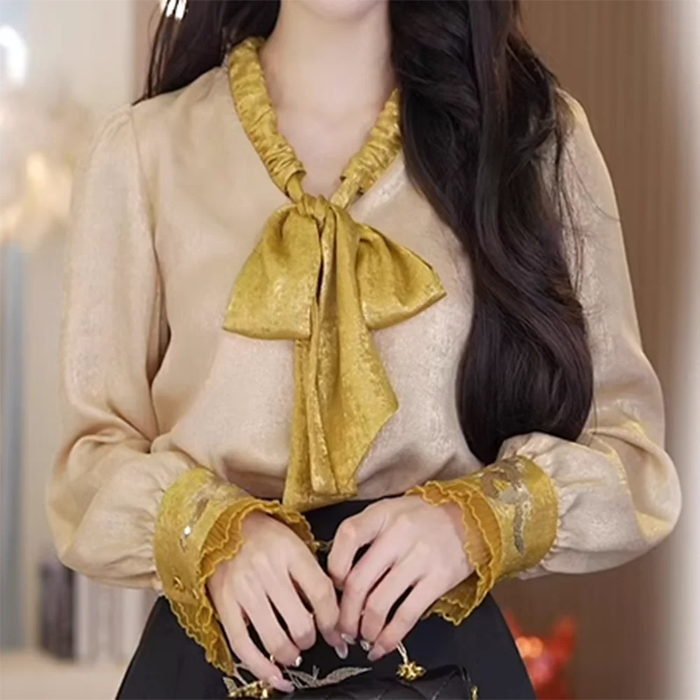 

European and confused court style shirt, spring dress inside, 2025 fashion versatile temperament new women's top