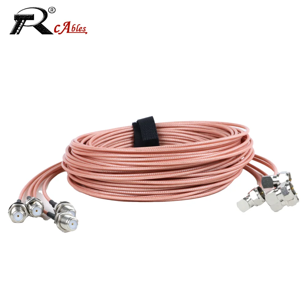 RF Coaxial RG179 F Splitter Cable F Male to F Male/Female Connector 75Ohm RG179 Cable  TV Satellite Coaxial Splitter Combiner