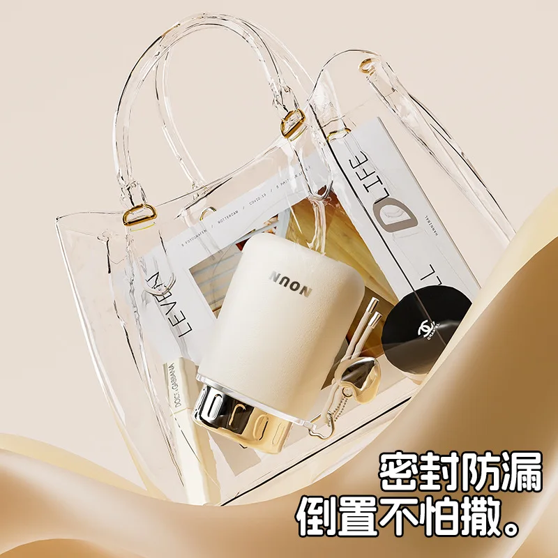 200ml Women's Mini Thermal Water Bottle/Thermos Cup With Hanging Strap,Double-layer Stainless Steel,Portable Drinking Utensil