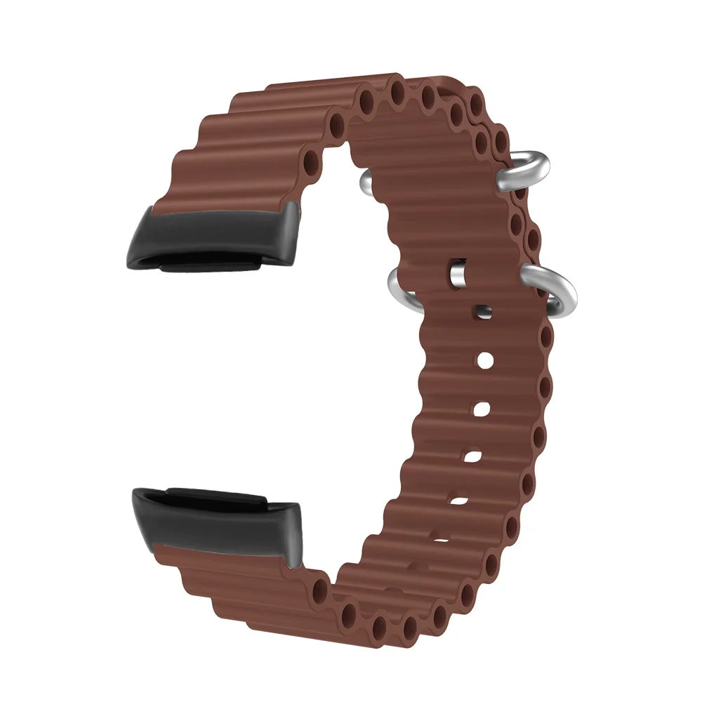 

Quick Release Sport Strap for Fitbit Charge 5 4 3 Ocean Wave Zinc Alloy Buckle Lightweight Silicone Smart Watch Band Men Women