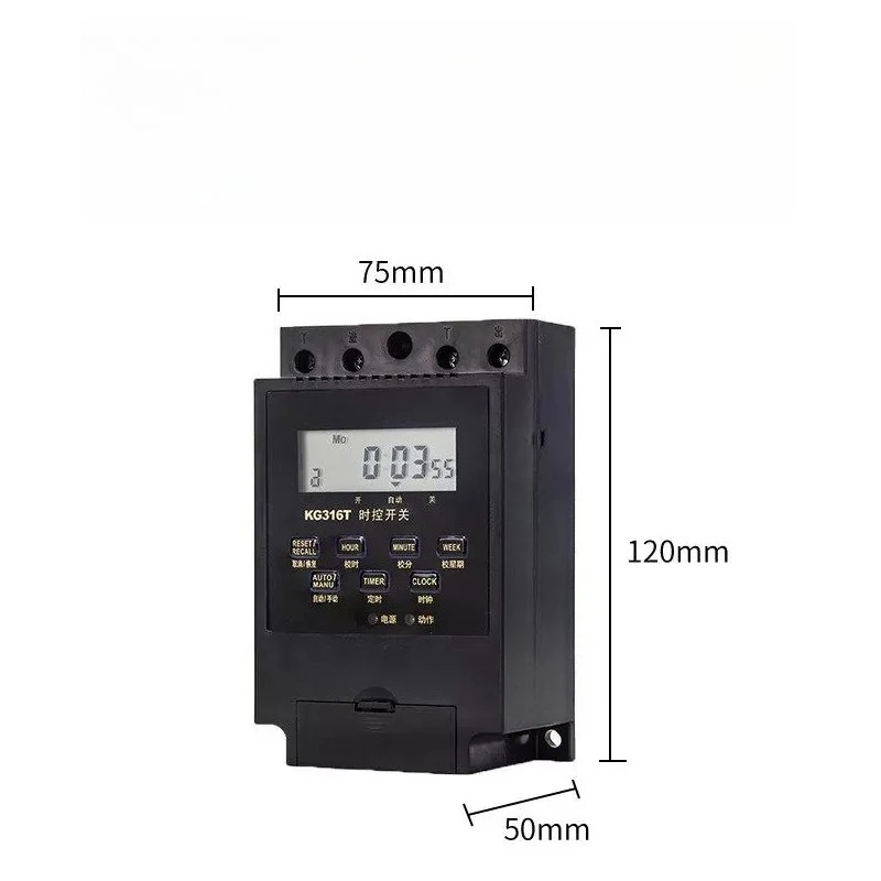 Timer time control switch KG316T time controller 220V light box street light power supply 16 on and 16 off