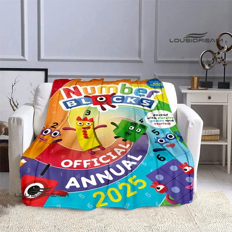 N-Number-Blocks cartoon Printed blanket Flannel Warm blankets Soft and comfortable blanket bed linings cubre cama Birthday Gift