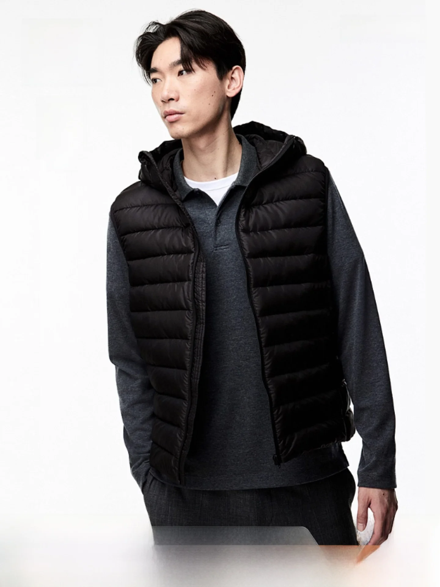 

Мужской легкий теплый жилет на молнии H&M, повседневная одежда из полиэфирного волокна, коллекция 00% осени 2024 года