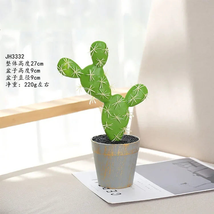 Wholesale foam plastic fake cactus plant balls office table decorative faux cactus plants pots bonsai artificial cactus in pot