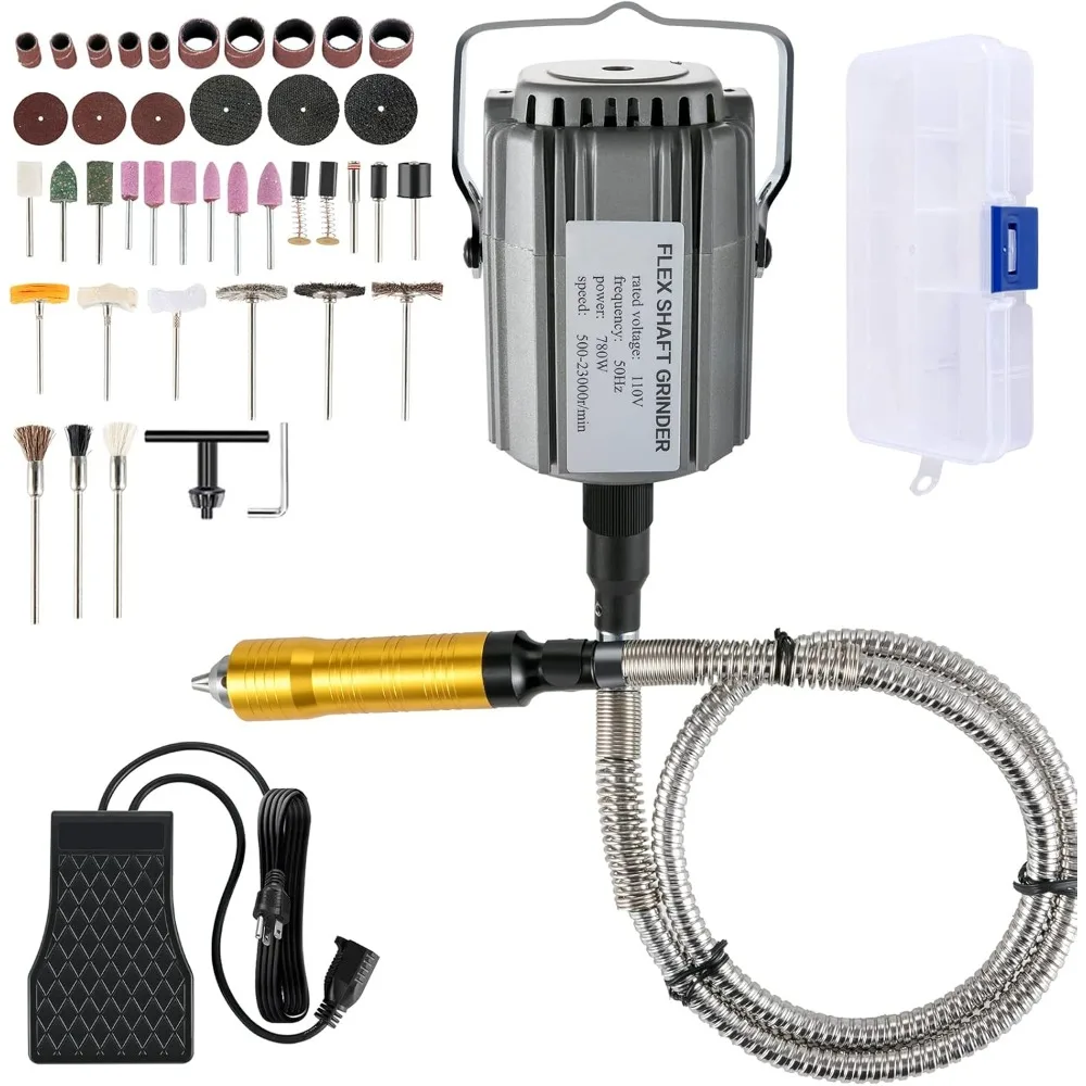 Utensile rotante 780 W con velocità variabile 500-23000 giri/min, mandrino da 1/4 di pollice e pedale a velocità regolabile per intaglio e molatura