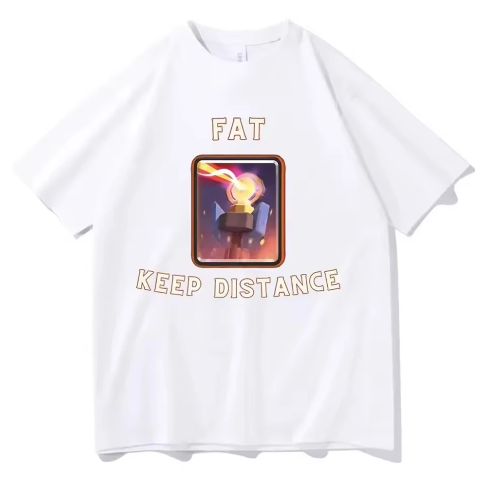 Fat Keep Distance Meme Men Clothing Tee Shirt Homme New in Top & Tees short sleeve Round Neck Printing Pullover T-Shirt 50278
