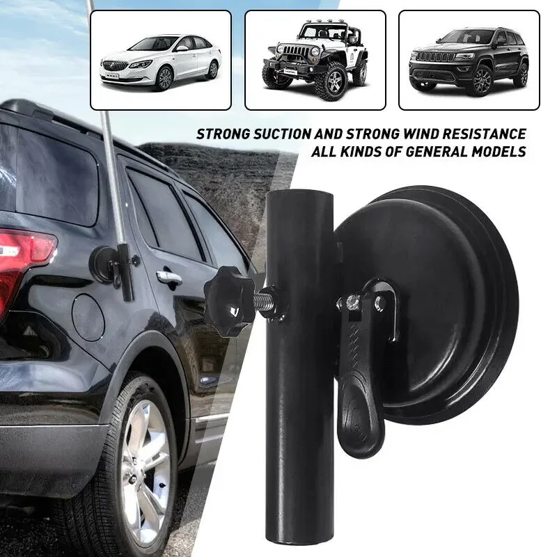 Soporte Universal para mástil de bandera con ventosa de goma para coche, soporte para mástil de bandera, Kit todoterreno para ATV, UTV, Jeep, Wrangler y casa