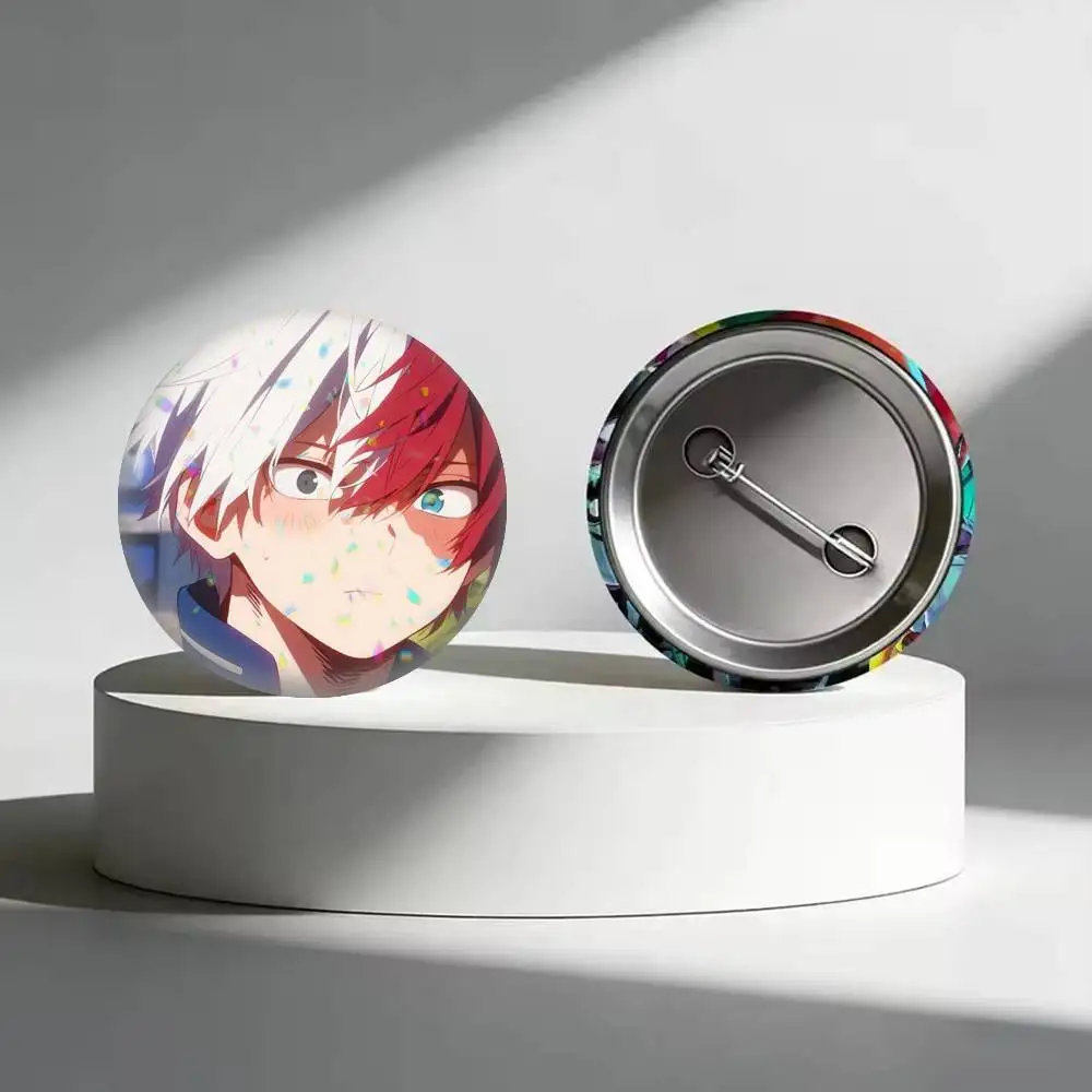 Cartoon Shoto T-Todoroki Cool  25mm 32mm 44mm 58mm 75mm Brooches Badges Pins for Accessories Gift