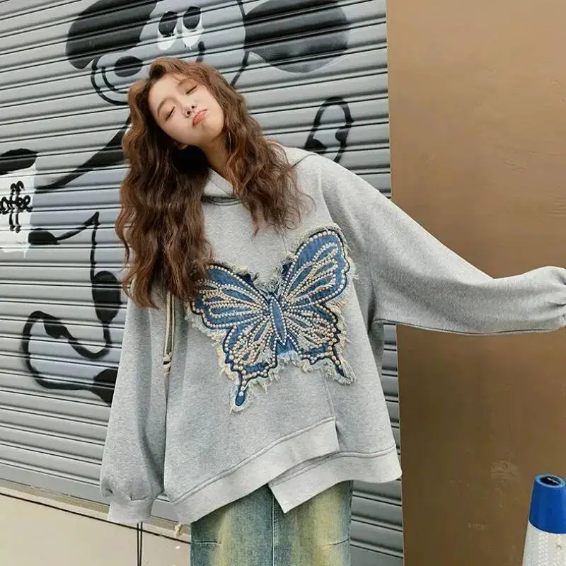 

Long Sleeve Hoodies Sweatshirt For Women Spring And Autumn Cheap Emo New In Youthful Clothes Y K Vintage S Woman Hooded Tops