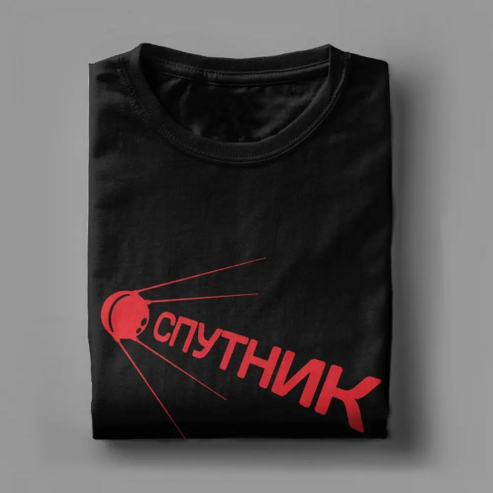 CCCP Tshirt Men T-Shirt Retro Russia Satellite Cnythnk T Shirt O Neck Clothing Graphic Printed Unique Cotton Tee Shirt Slim Fit