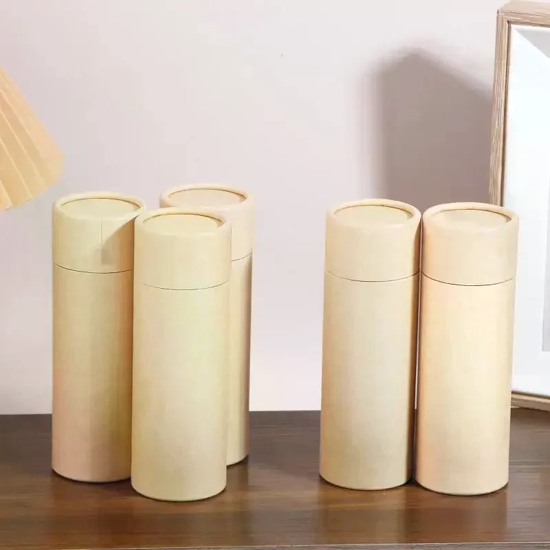 

1/3/5/10Pcs Kraft Paperboard Tubes Round Kraft Paper Containers For Pencils Tea Caddy Coffee Cosmetic Crafts Gift