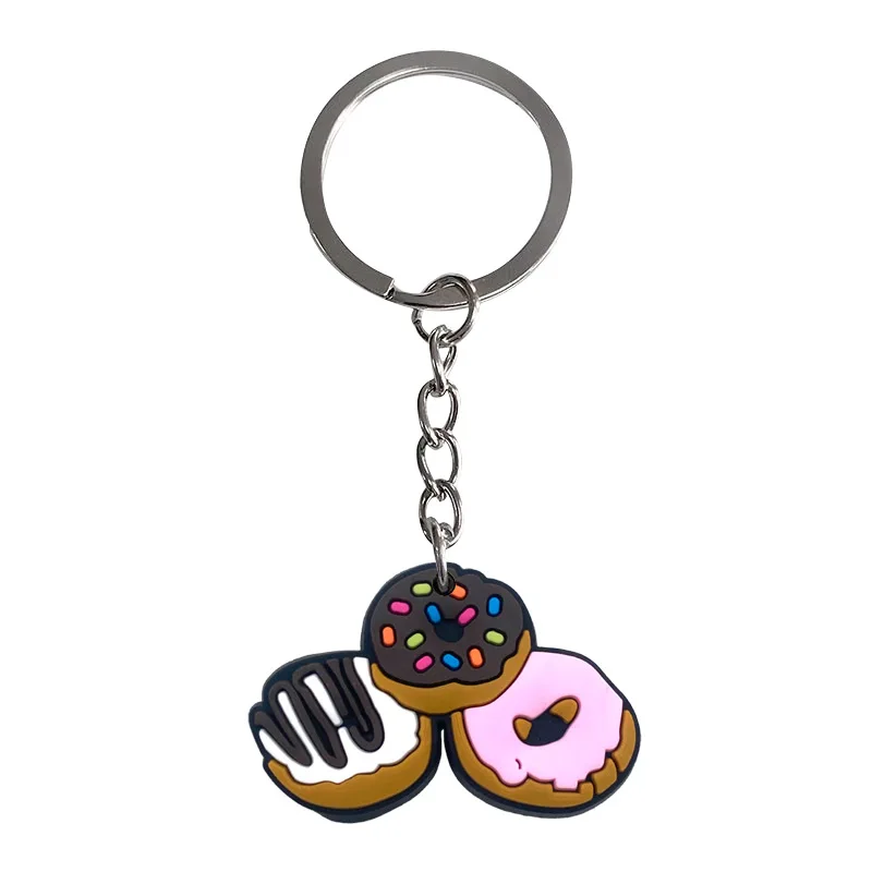 Niedlicher Cartoon-Schlüsselanhänger: Mini-Donut und Getränk-Modell, Plastik-Schlüsselring, Süßer Taschenanhänger, Trendiges Geschenk – Detail 10