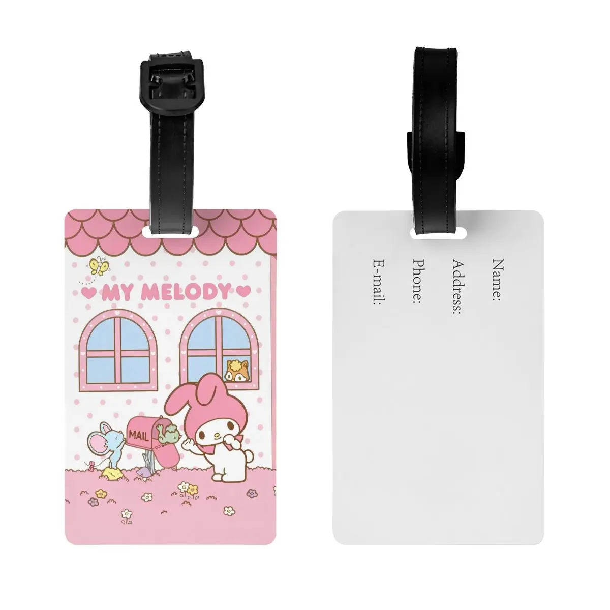 Sanrio Kawaii My Melody Luggage Tag Travel Anime Holder Baggage Boarding Tags Holder Baggage Address Aircraft Luggage Tag Gifts