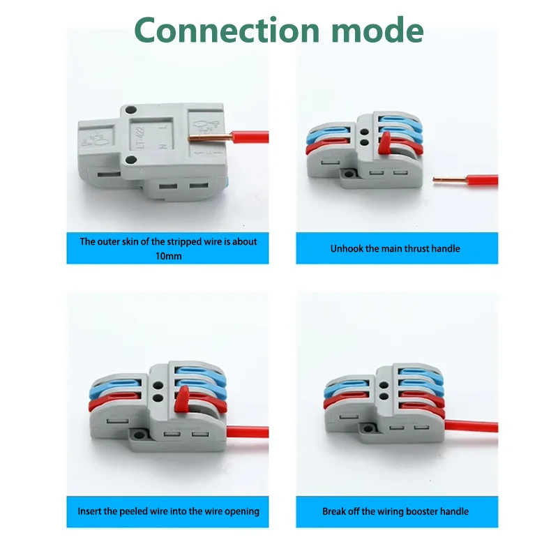 1 in Multiple Out Quick Wiring Connector Universal Splitter Wiring Cable Push in Terminal Block Universal Fast Wiring SPL 222 23