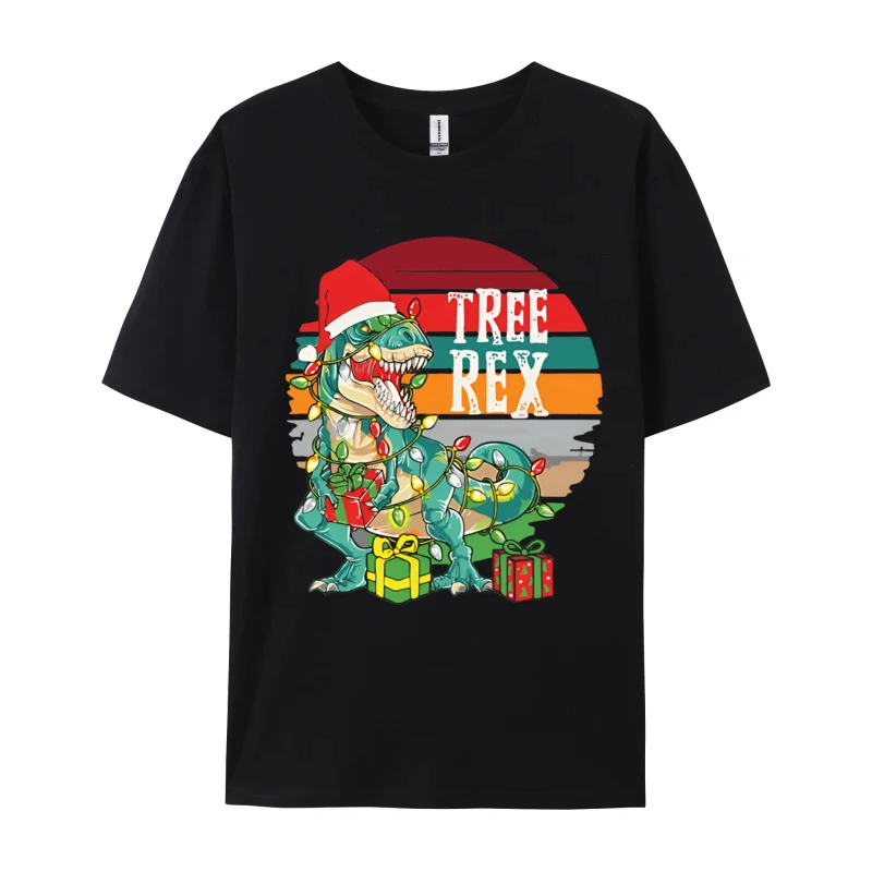 Kerst Baby Schattige Dinosaurus Boom Rex T-Shirt Man Katoenen T-Shirts Grafisch Bedrukt T-Shirt Mannen Kleding