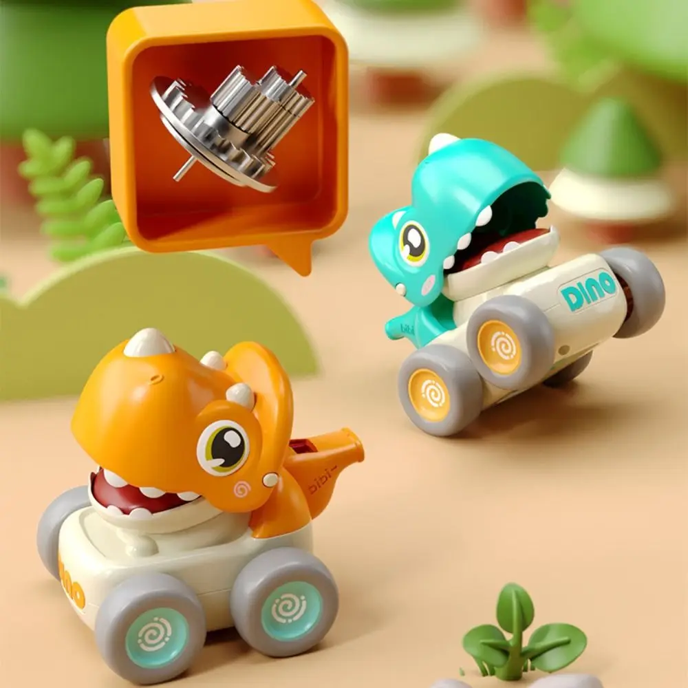 Cute Cartoon Press Return Toy Cars Safety Plastic Press and Go Dinosaur Model Whistle Push Dinosaur Press Back Car Gifts