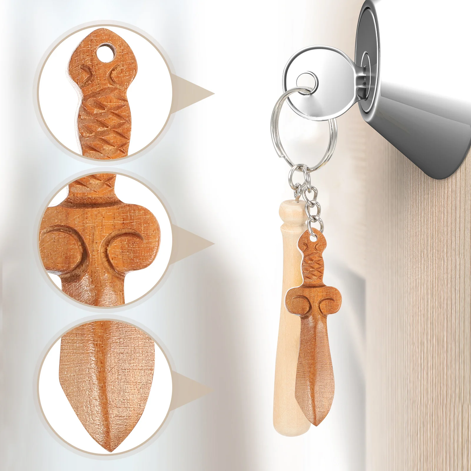 

10pcs Chinese Peach Wood Carving Hanging Ornament Creative Design Home Office Decor Desktop Ornament Gift For Family