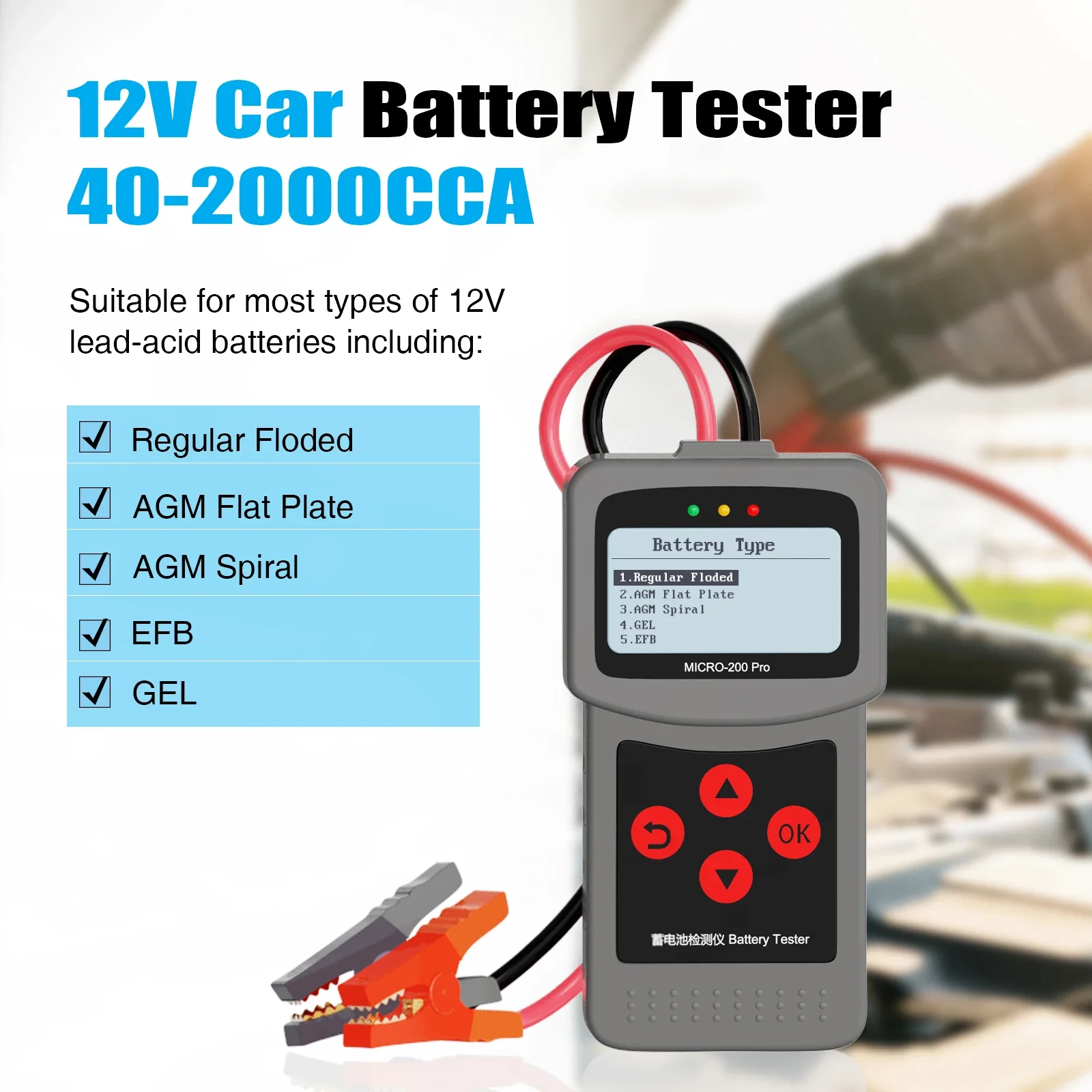 Lancol Micro 200Pro 12V Car Battery Tester 40-3000 CCA Capacity Analyzer for Workshop Garage Diagnostics - view 2