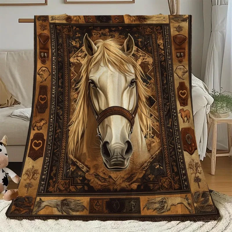 الفانيلا رمي بطانية مهيب الحصان الكولاج طباعة لينة الدافئة بطانيات وقت القيلولة كل موسم ل أريكة سرير ديكور المنزل هدية مثالية #3