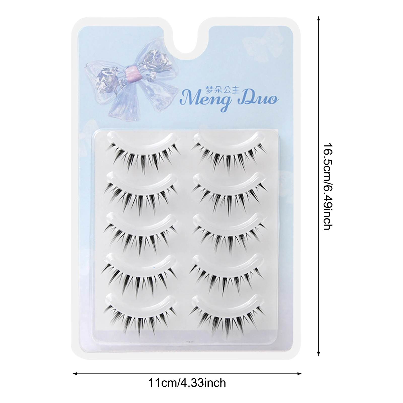 False Eyelashes Strip Wispy Fake Lashes Clear Band Cosplay Manga Lashes Perfect For Professional Makeup Salon Makeup Tool
