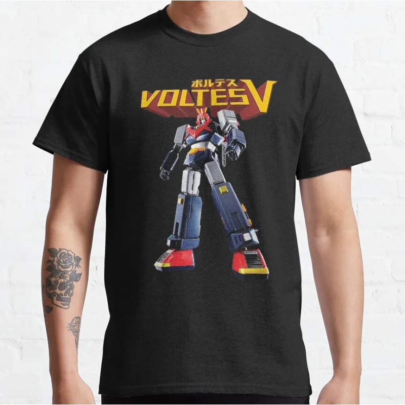 

Voltez Five VOLTES V Anime Gift t shirt Japan Robot Mecha graphic tee Y2K Clothes 100% Ccotton print clothing Large size Tops