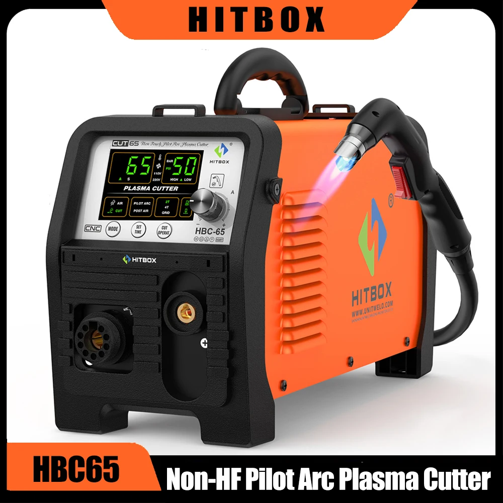 HITBOX 220V 65A Taglierina al Plasma Non-HF Non Touch Arco Pilota Taglio al Plasma Griglia Taglio IGBT 2T/4T Funzione CNC 50/60Hz Taglio 1-25mm