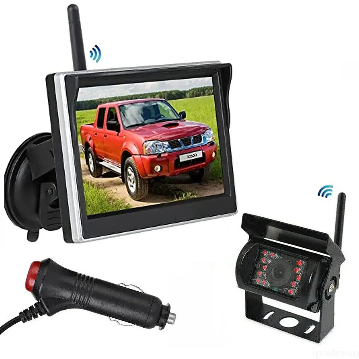 

Bileeko 5" Wireless Monitor Car Truck Rear View System Backup Camera HD Night Vision Kit