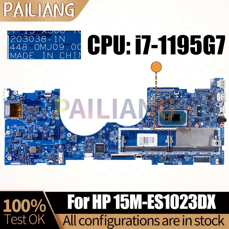 For HP ENVY X360 15T-ES 15M-ES1013DX Notebook Mainboard 203038-1N SRKSC i7-1195G7 M81421-601 Laptop Motherboard Full Tested