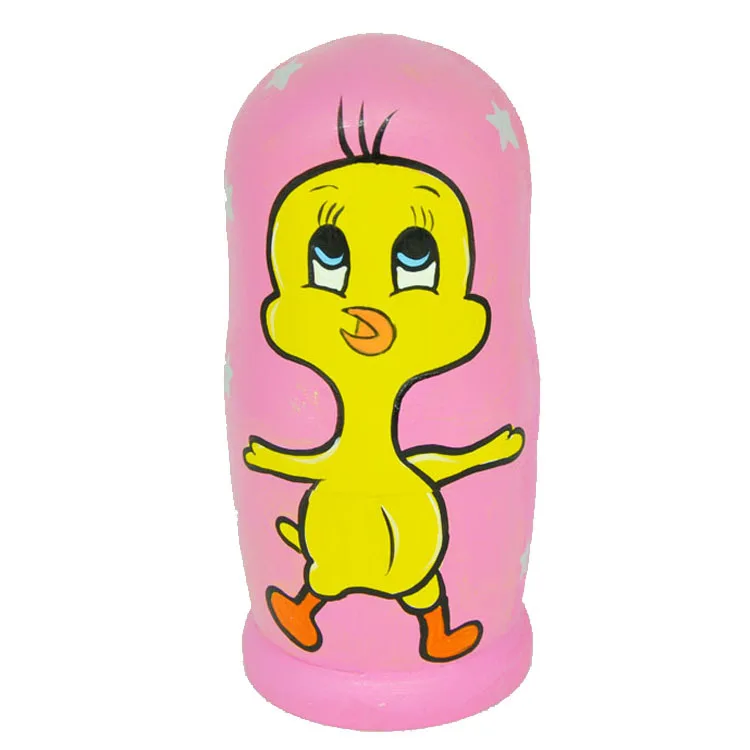 

10 layers hand painted chick animal matryoshka doll wooden toy craft gift gift home decoration