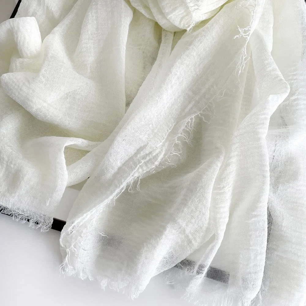 Solid Color Cotton and Linen Scarves Autumn Winter New Women\'s Retro Monochrome Medium Length Decorative Long Shawls Wholesale