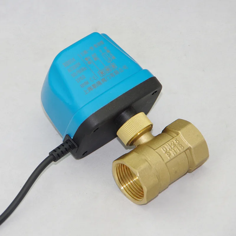 1/2” 3/4” DC12V/24V AC220V Electric Brass Ball Valve Three-Wire Dual-Control Electric Ball Valve Two-Way Valve
