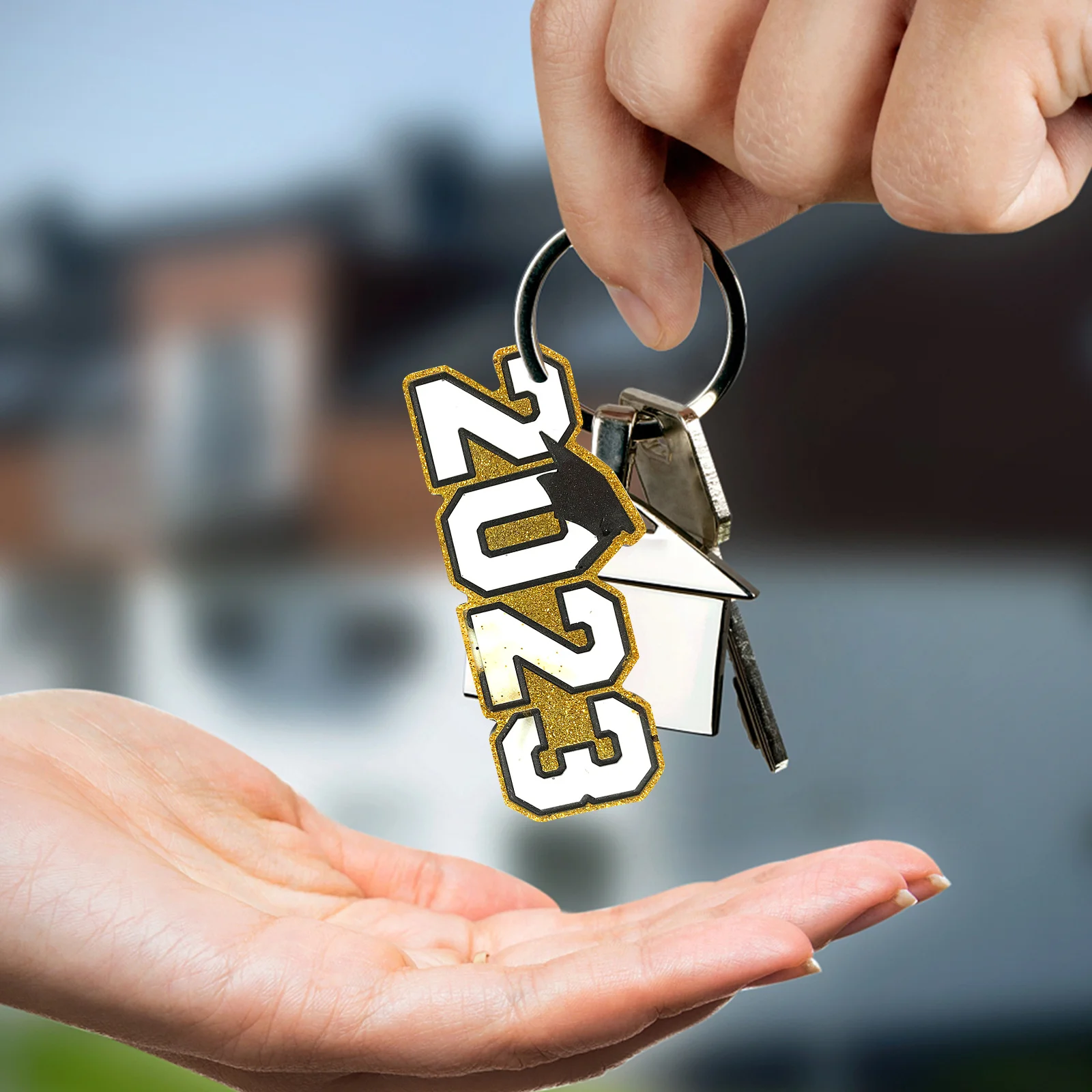 2 قطعة سلسلة المفاتيح التخرج قالب من السيليكون غير عصا مرنة راتنجات الايبوكسي DIY بها بنفسك قلادة الحرفية الديكور المفاتيح قالب من السيليكون #3