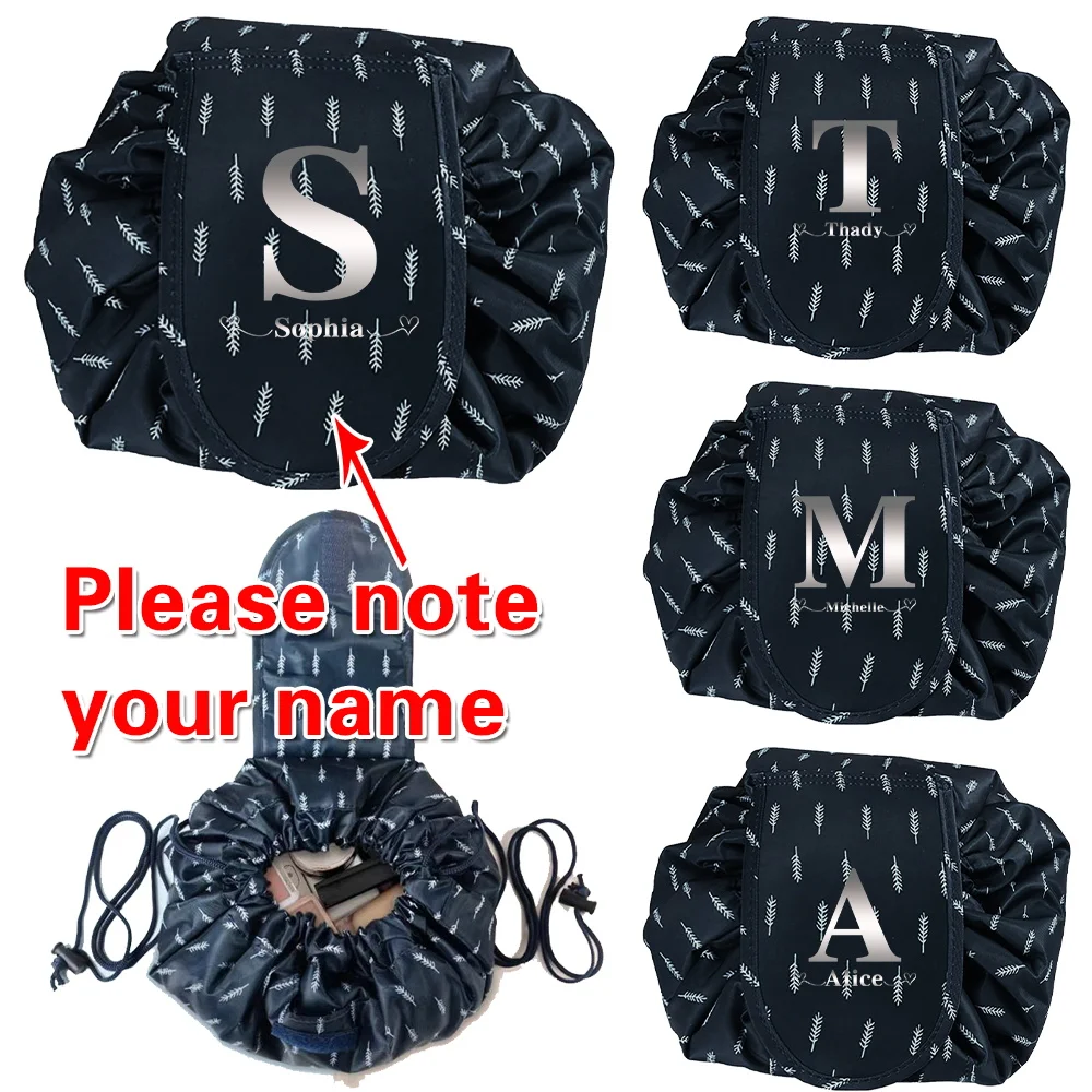 

Персонализированные косметички с индивидуальным именем, ленивые косметички, портативная сумка для хранения мелких предметов, женский косметичка на шнурке