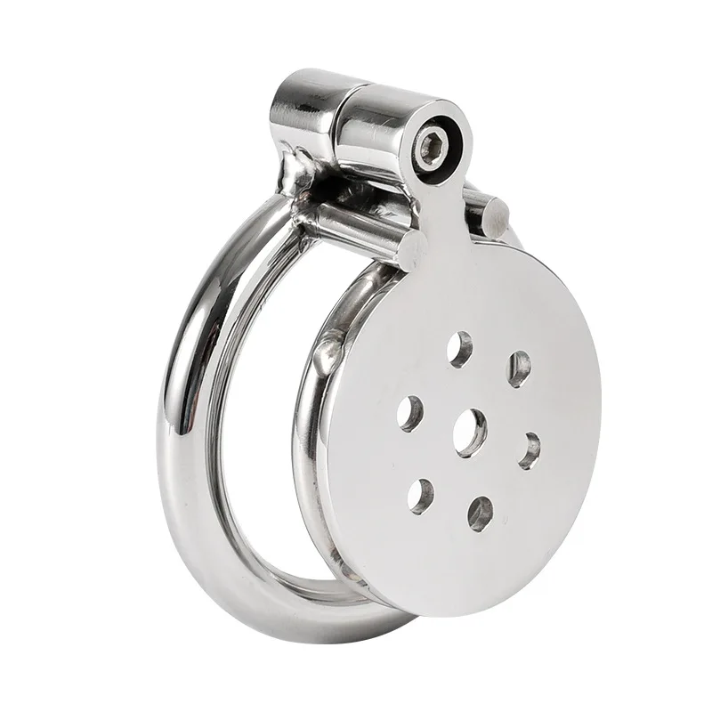 Sissy Mini Flat Metal Chastity Cage Stainless Steel Cock Ring Slave Bondage Penis Lock Husband Loyalty Couple Sex Game Adult Toy