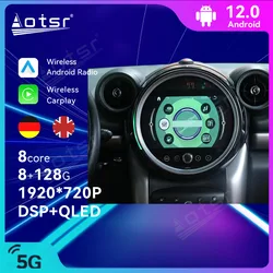 Android12 Car Radio For BMW MINI COOPER R56 R60 2007 - 2014 QLED Multimedia Video Player Navigation GPS Auto