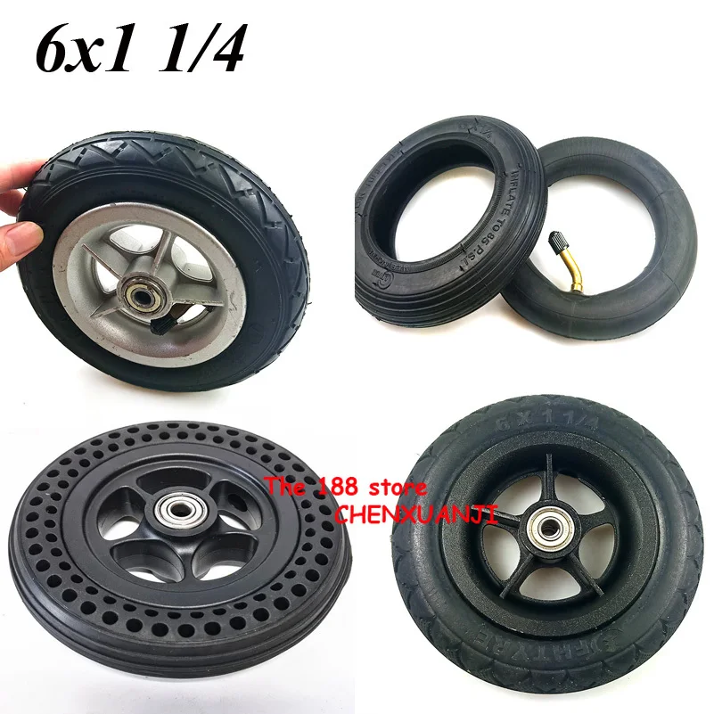 6-calowa opona pełna 6x1 1/4 / koło do nafukowania do małej hulajnogi elektrycznej surfingowej Dętka opony 150 mm pasuje do motocykla A-Folding Bike