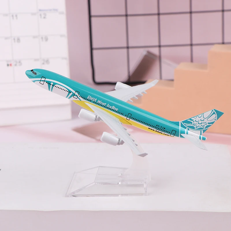 

16cm Caribbean Airlines Airbus 340 Airplane Metal Aircraft Model 1/400 Scale Replica Aviation Static Ornament Office Decor Toy