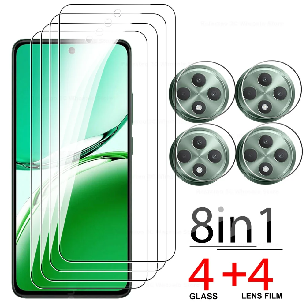 8IN1 Tempered Glass For Oppo Reno12 F Screen Protector Reno12F Camera Film Reno 12 F 12F F12 Reno12 FS 4G 5G Protective Glass