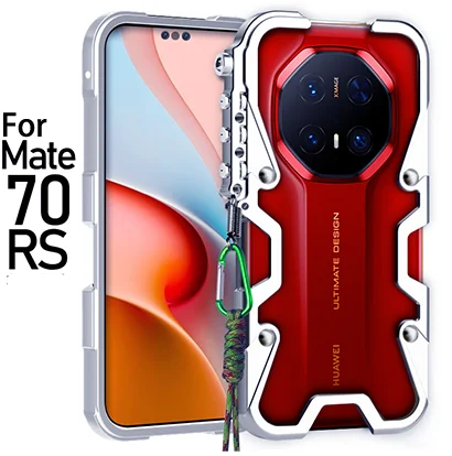 

Роскошный чехол для телефона из алюминиевого сплава с полым рассеиванием тепла для Huawei Mate 70RS Ultimate 70 Pro + Plus, защита от падения, задняя крышка