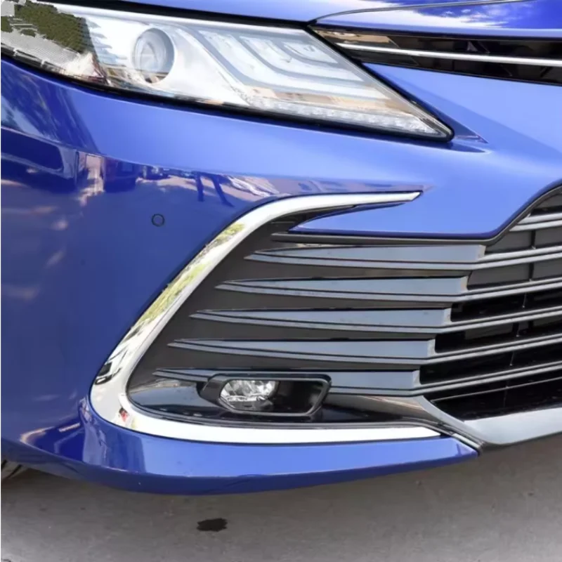 For Toyota Camry LE 2021 2022 Front Bumper Collision Avoidance Trim Fog Light Lamp Eyelid Eyebrow Strips Car Styling Accessories