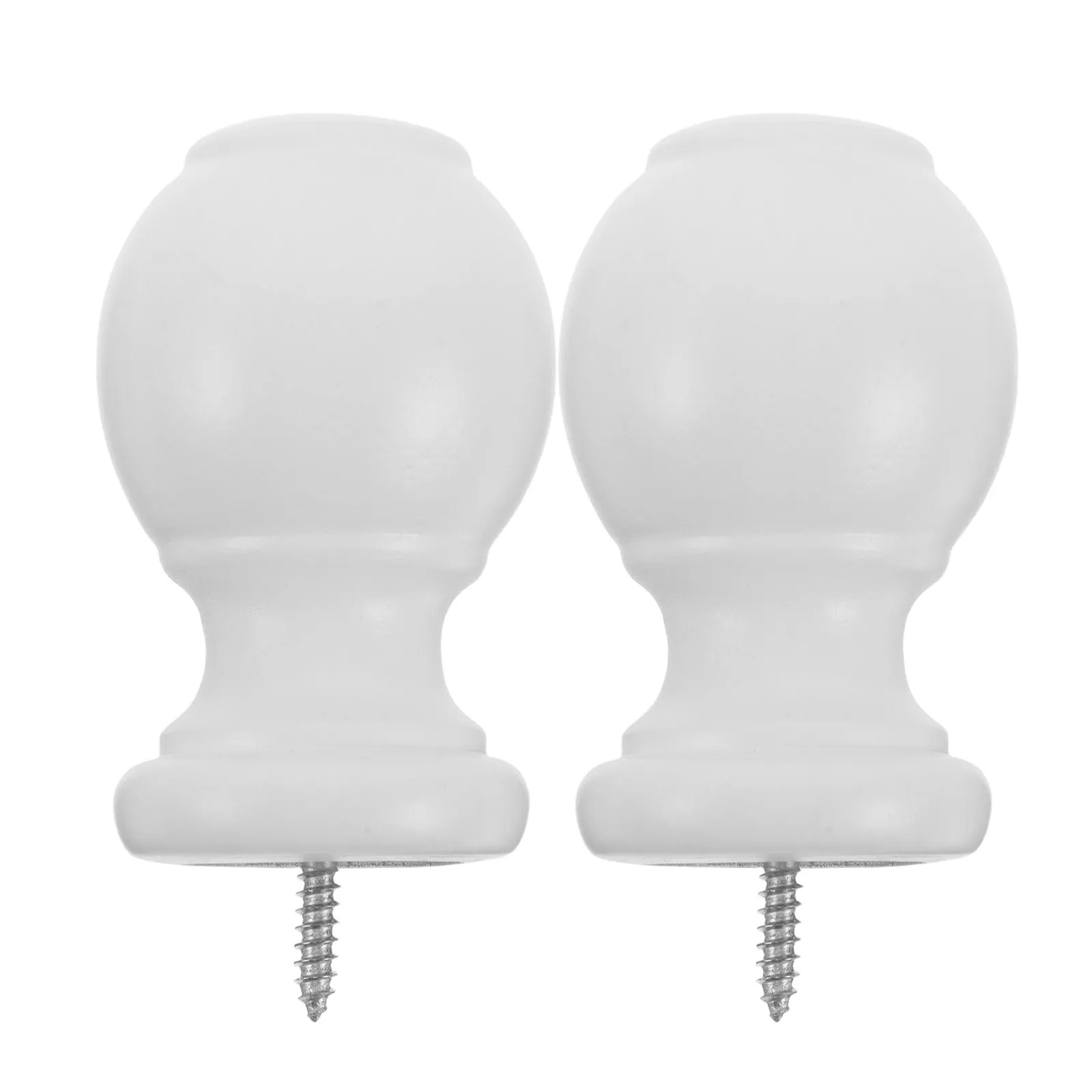 

2Pcs Wooden Curtain Rod Finials Decorative End Caps Replacement Window Drapery Rod Accessories Fit 29Mm Pole Curtain Accessories