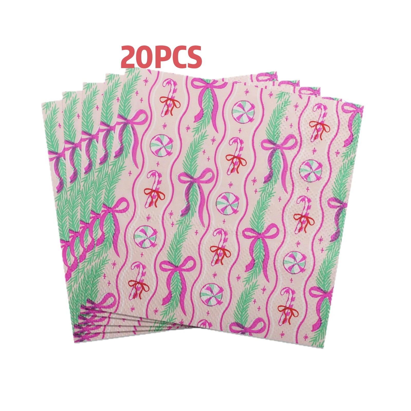 20 pieces per pack of ribbon bow printed napkins for Western restaurants, pastries, catering, festivals, gatherings and disposab